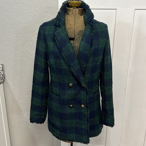 BANANA REPUBLIC PLAID BLAZER XS - Picture 3 of 16